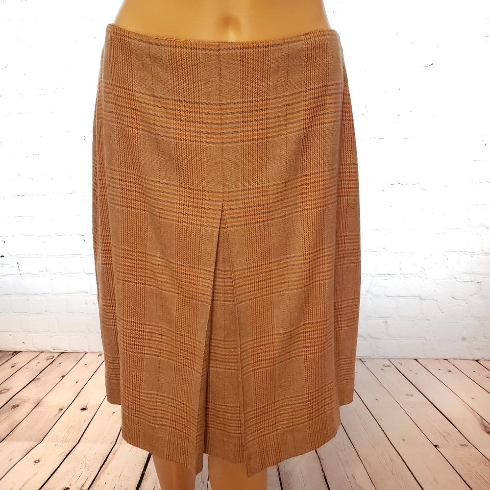 Banana Republic Stretch Glen Check Wool Skirt